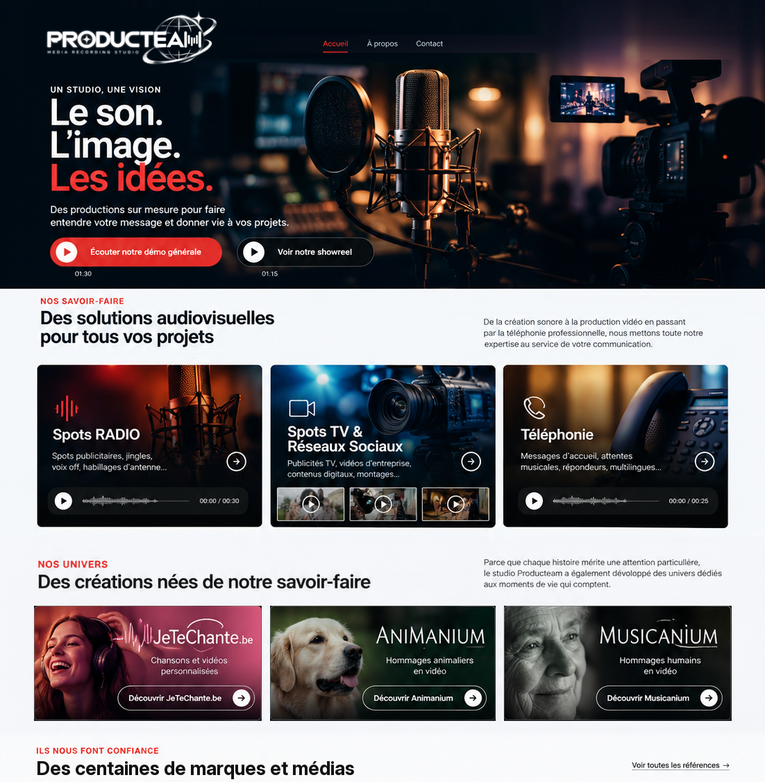 Page d'accueil Producteam