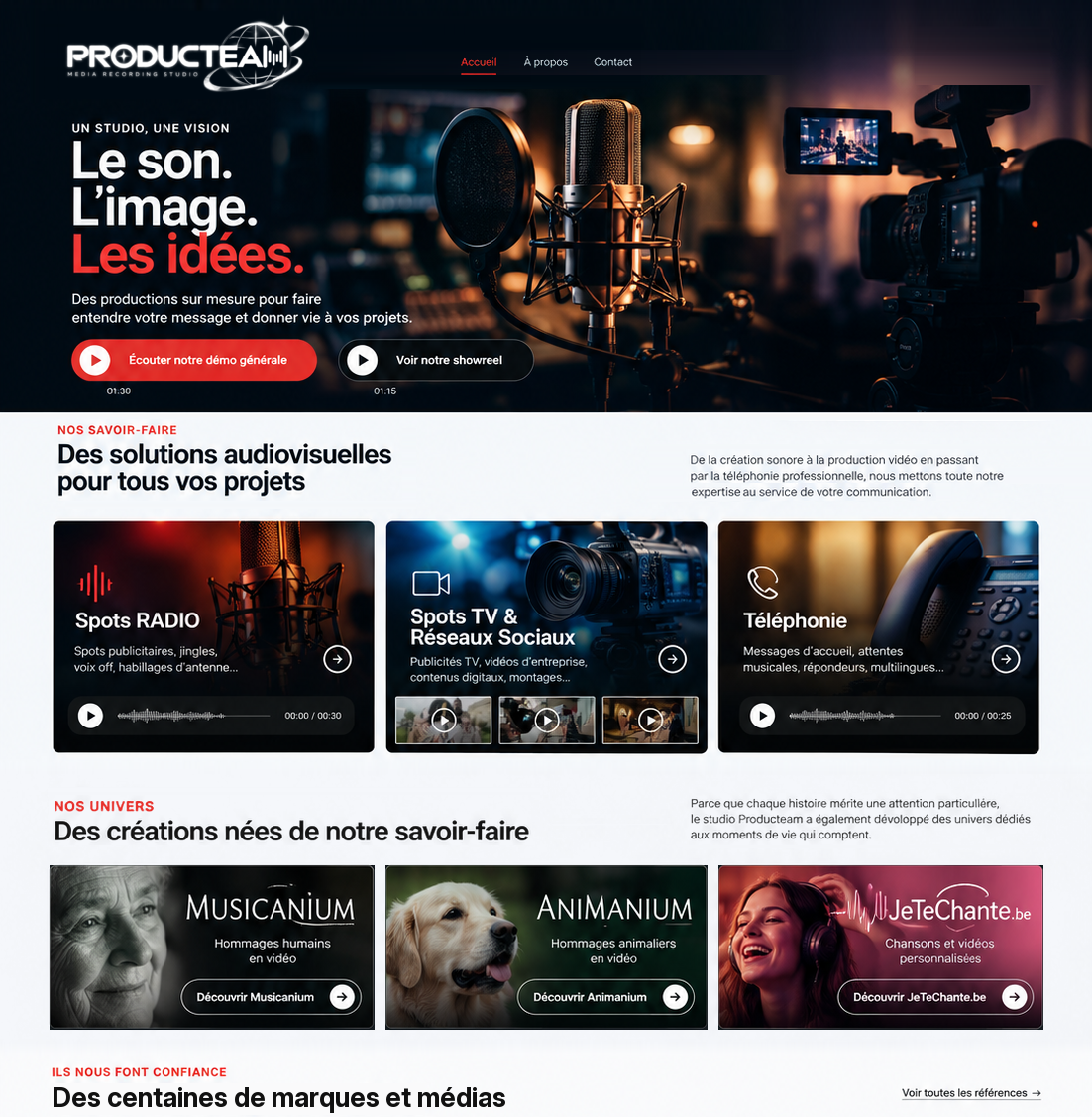 Page d'accueil Producteam